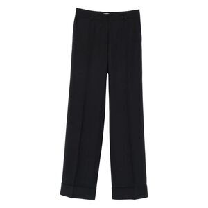 CELLAR DOOR Wide Leg Cuffed Dress Pants Women BLUE